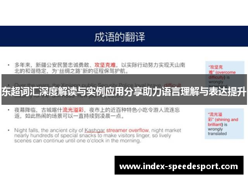 东超词汇深度解读与实例应用分享助力语言理解与表达提升